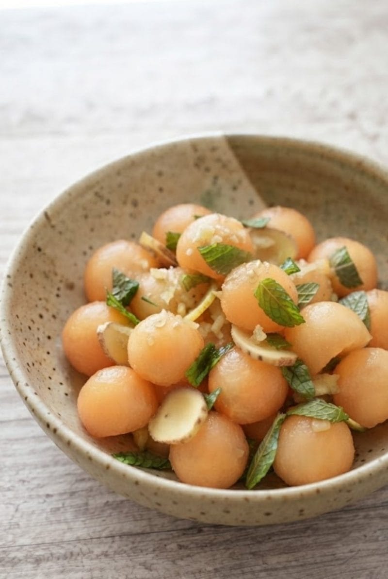 Salade de melon et gingembre au citron vert salade de melon au gingembre et citron vert