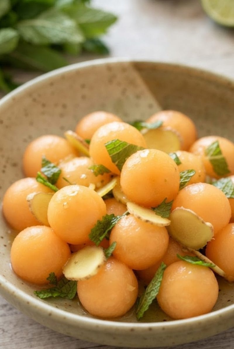 Salade de melon et gingembre au citron vert salade de melon au gingembre et citron vert