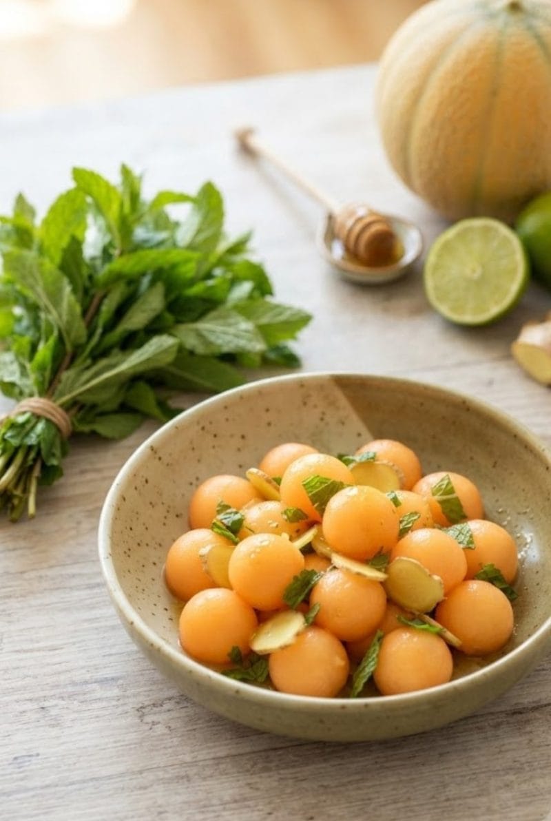 Salade de melon et gingembre au citron vert salade de melon au gingembre et citron vert