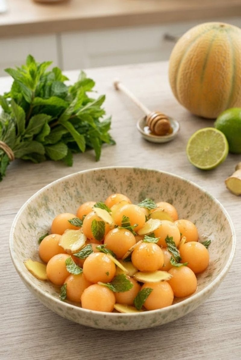 Salade de melon et gingembre au citron vert salade de melon au gingembre et citron vert