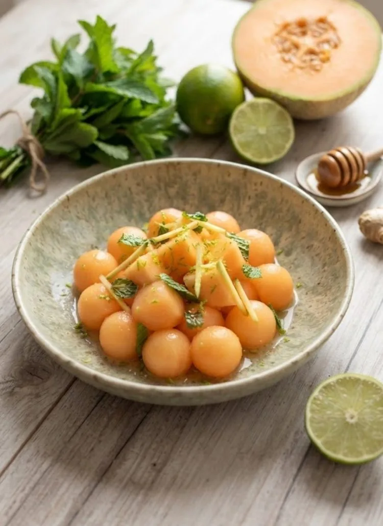 salade de melon au gingembre et citron vert