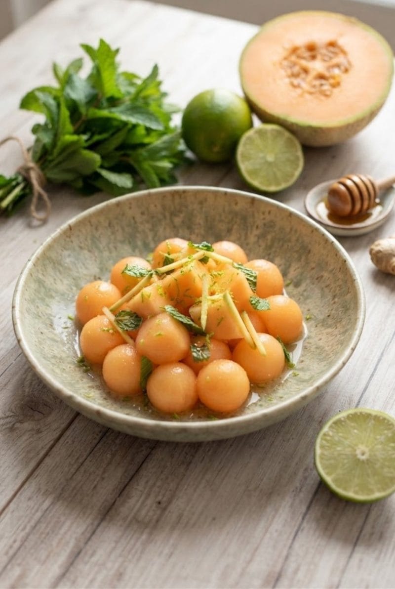 Salade de melon et gingembre au citron vert salade de melon au gingembre et citron vert