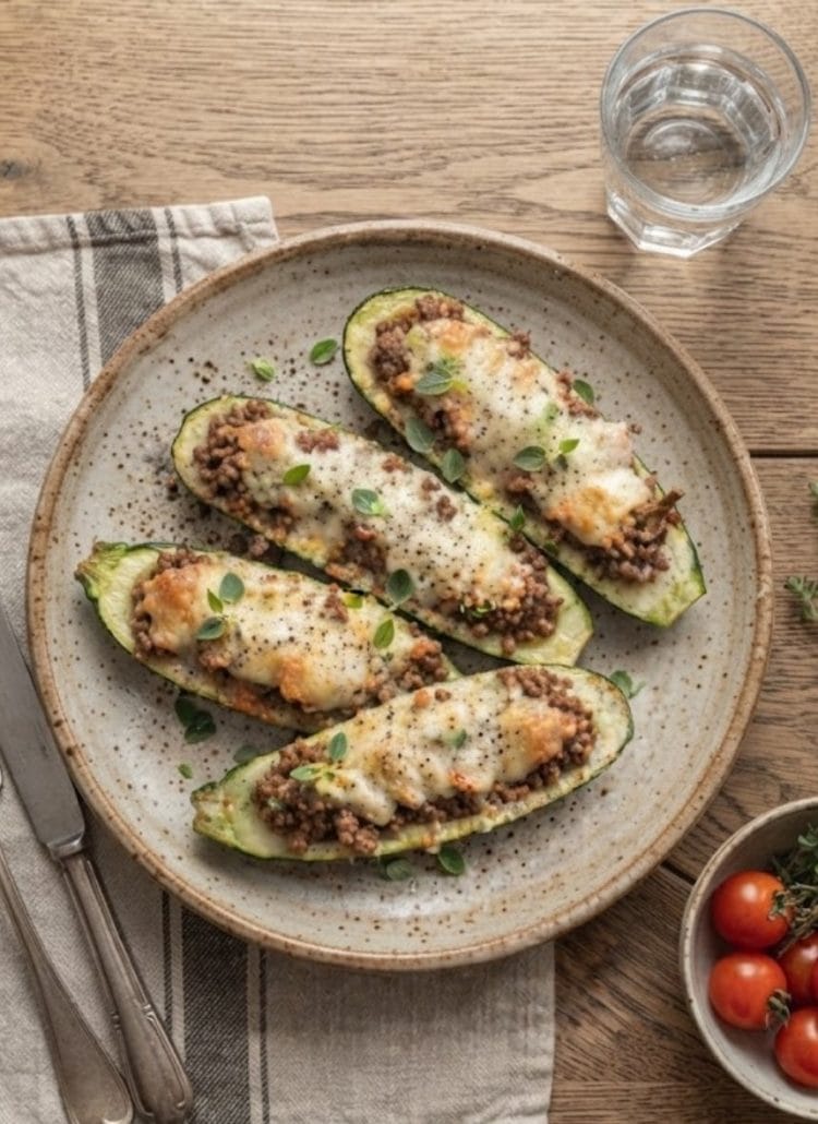 Courgettes farcies à la viande hachée