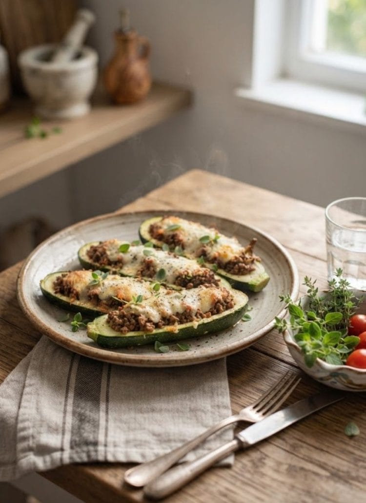 Courgettes farcies à la viande hachée