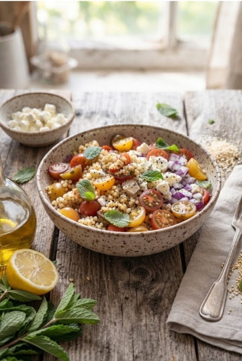 Salade de boulghour aux tomates cerises et féta