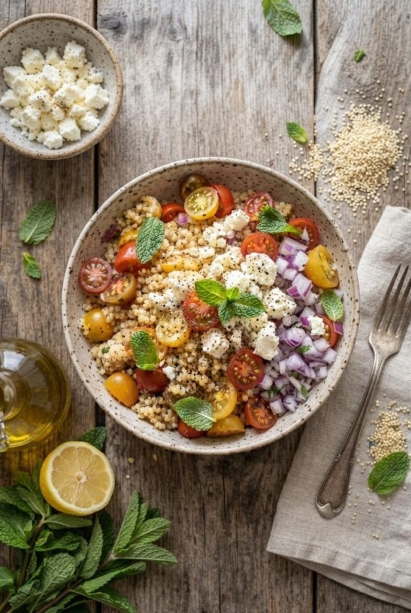 Salade de boulghour aux tomates cerises et féta
