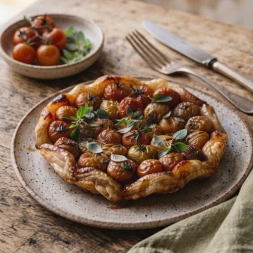 Tatin de tomates cerises et origan
