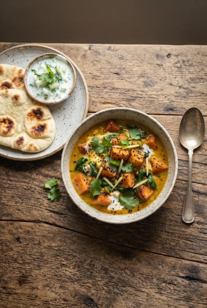 Curry de patates douces au gingembre et lait de coco Curry de patates douces au gingembre et lait de coco