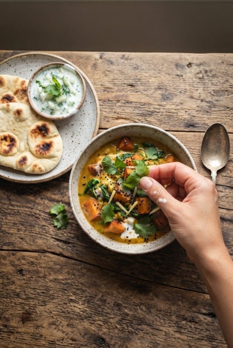 Curry de patates douces au gingembre et lait de coco Curry de patates douces au gingembre et lait de coco