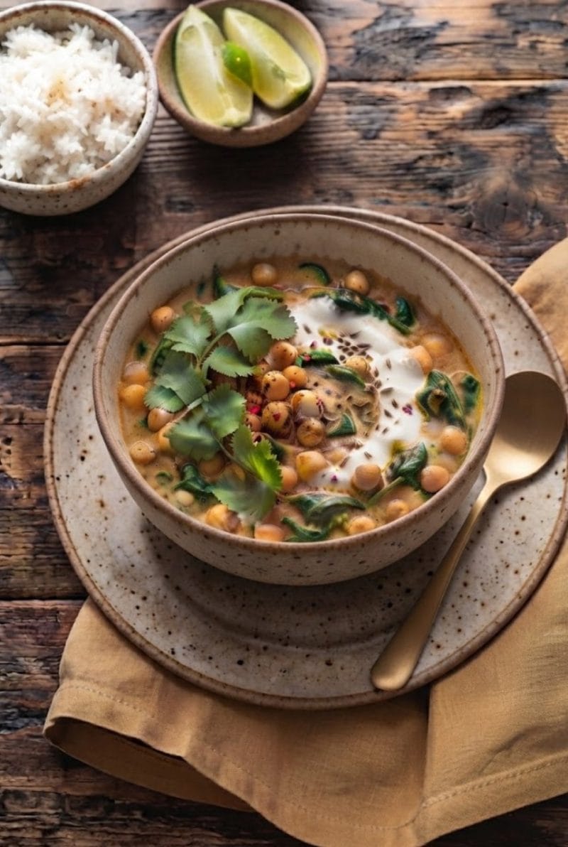 Curry de pois chiches et épinards Curry de pois chiches et épinards