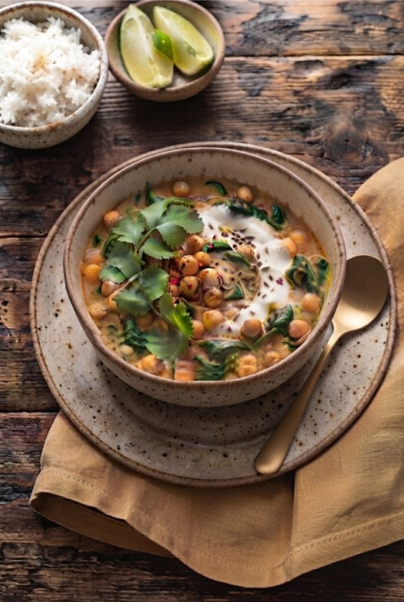 Curry de pois chiches et épinards Curry de pois chiches et épinards