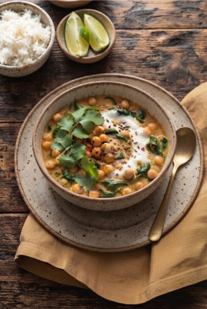 Curry de pois chiches et épinards Curry de pois chiches et épinards