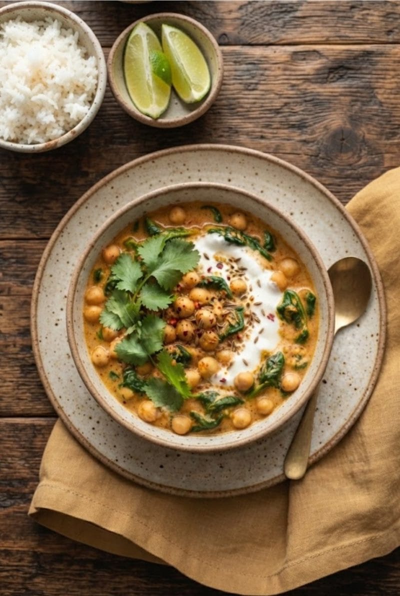 Curry de pois chiches et épinards Curry de pois chiches et épinards