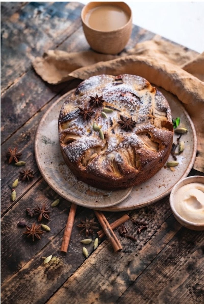 Gâteau fondant aux pommes et épices chaï