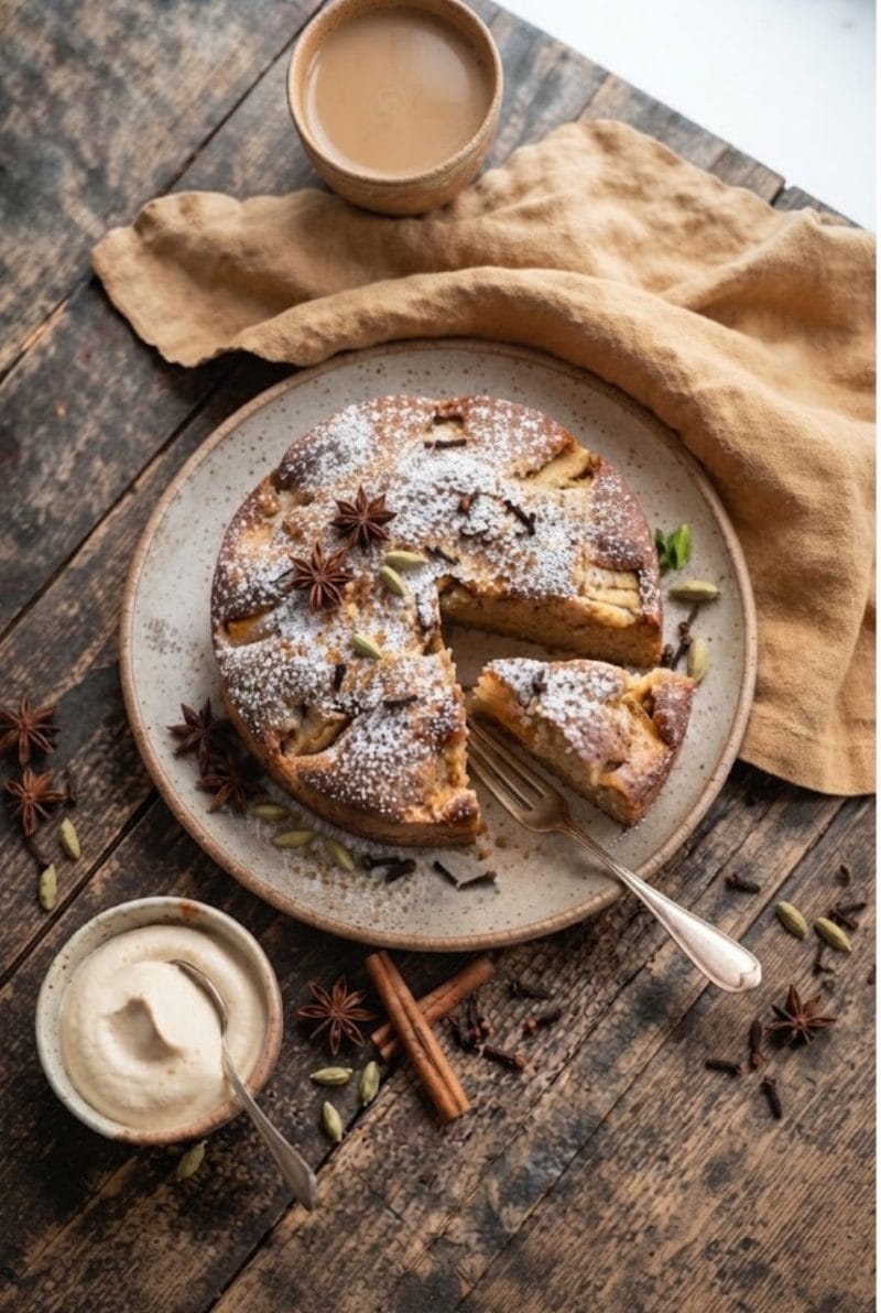 Gâteau fondant aux pommes et épices chaï