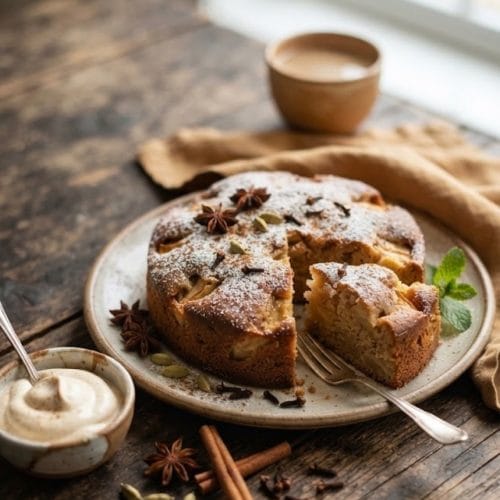Gâteau fondant aux pommes et épices chaï