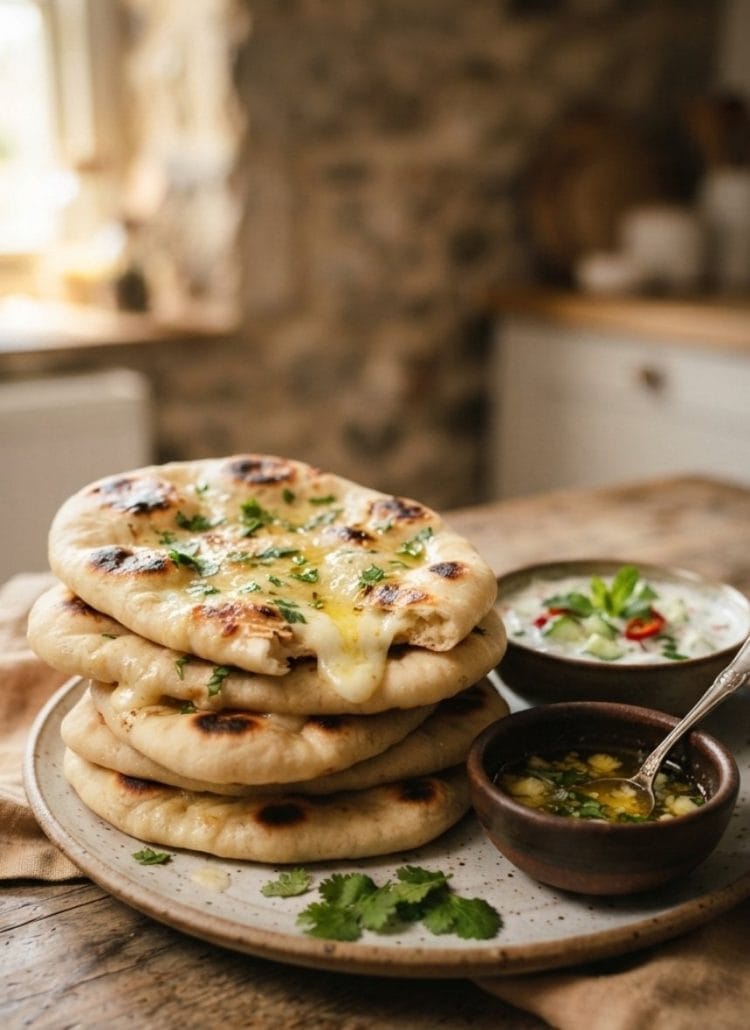 Naans au fromage ultra moelleux