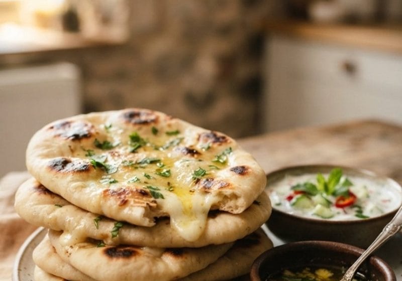 Naans au fromage ultra moelleux