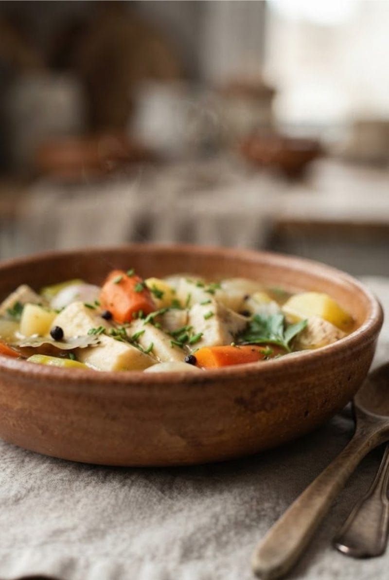 Pot au feu de légumes racines au poivre long