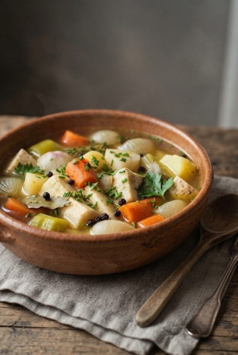 Pot au feu de légumes racines au poivre long