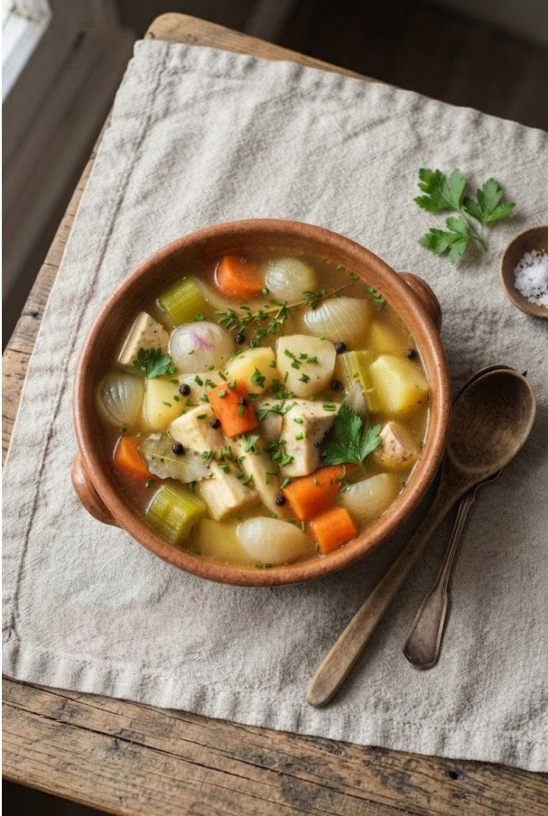 Pot au feu de légumes racines au poivre long